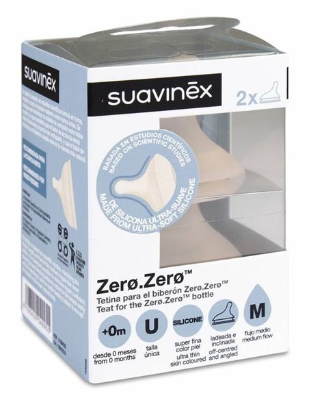 Tetina Zero Antic B/Ancha Sili Flujo Lento S 2 Uni de Suavinex