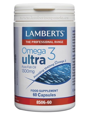 Omega 3 Ultra (Aceite de Pescado puro 1300 mg) 60 Caps. de Lamberts