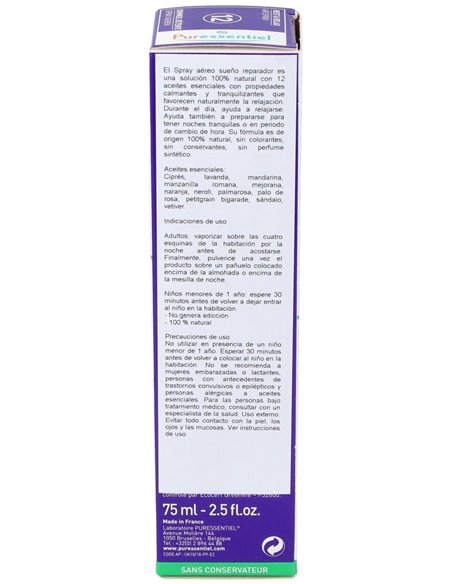 Spray Aereo Sueño Reparador Con 12 Ae 75Ml. de Puressentiel