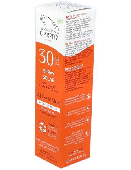 Spray Solar Cara Y Cuerpo Spf30 100Ml. Bio de Alga Maris - Lab. Biarritz