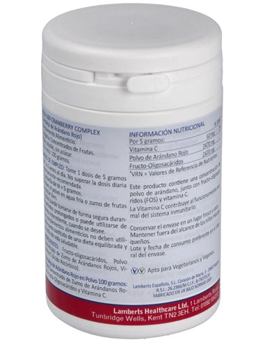 Complejo de Arándano con FOS y Vitamina C en Polvo 100 g de Lamberts