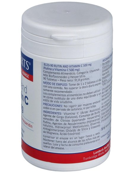 Rutina y Vitamina C 500 mg con Bioflavonoides de Lamberts