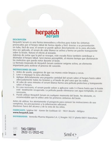 Herpatch Serum 5Ml. + Prevent Labial 4,8Gr. de Herpatch
