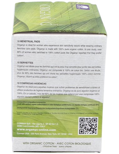 Compresas Con Alas Noche 10Ud. de Organyc