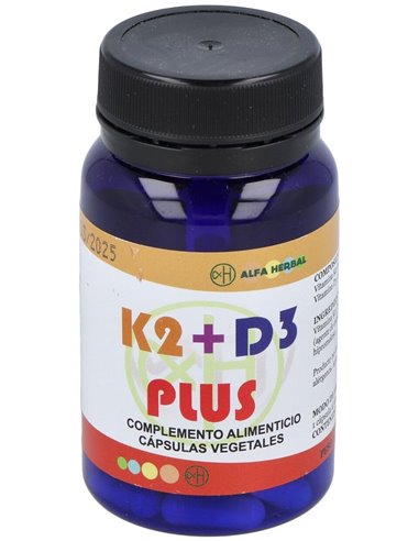 K2+D3 Plus 60Vcap. Vegan de Alfa Herbal