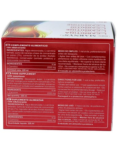 L-Carnitina 2000 Sabor Naranja 20Viales de Marnys
