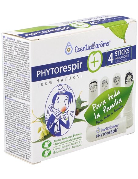 Phytorespir Frasco 30Ml. + 4 Sticks Inhaladores de Esential Aroms
