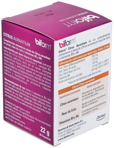Citrus Aurantium  Envase 60 Cápsulas(30 Días) de Biform®