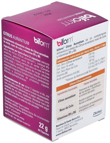 Citrus Aurantium  Envase 60 Cápsulas(30 Días) de Biform®