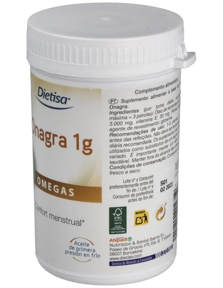 Onagra 1 Gr   Envase 120 Perlas(60-120 Días) de Dielisa®