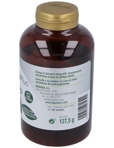 Ginkgo Biloba 250Cap. de El Granero