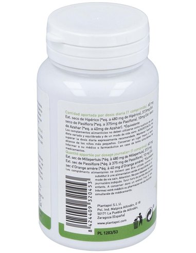 Hipérico, Pasiflora, Azahar (100 Comprimidos 500 Mg) de Plantapol