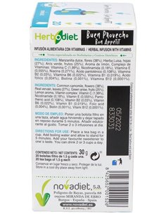 Herbodiet Buen Provecho Envase de 20 bolsitas filtro de 1,5 g. de Novadiet