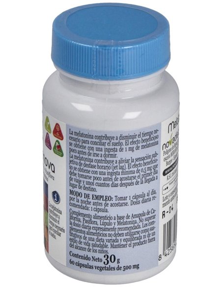 Melatonova Cápsulas Envase de 60 cápsulas vegetales. de Novadiet