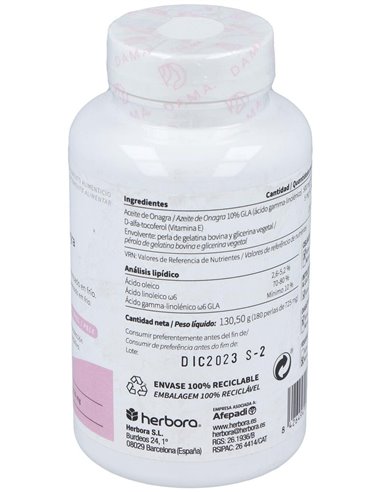 Aceite De Onagra Con Vit. E 180Perlas de Herbora