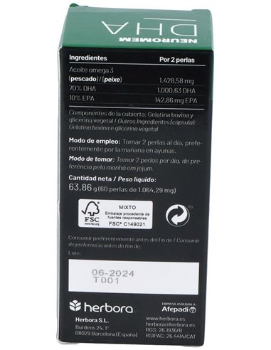 Fosfomen Neuromen Dha 60Perlas de Herbora