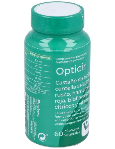 Opticir Castaño-Centella-Ruscus-Vid-Hamameli 60Cap de Herbora