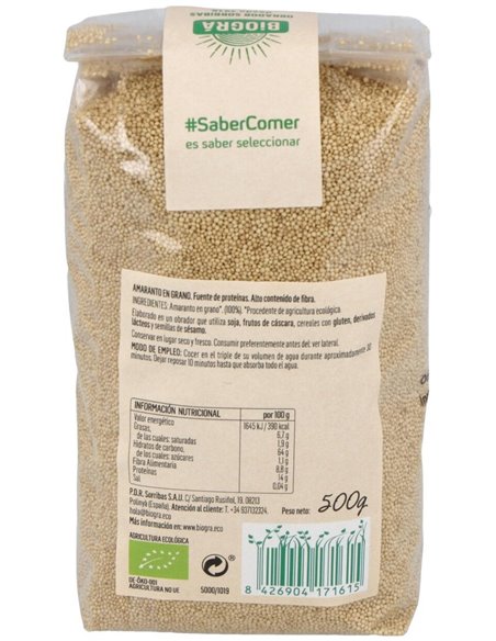Amaranto En Grano 500G Biogra Bio de Biográ (Sorribas)