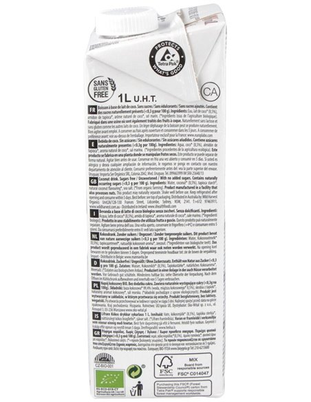 Ecomil Bebida De Coco Nature 1Lt 6Uds. Bio S/A de Almond