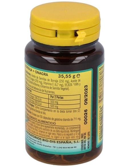 Borraja + Onagra 500Mg. 50Perlas de Nature Essential