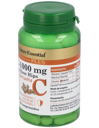 Vit. C+Rose Hips+Curcuma 60Comp. de Nature Essential