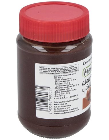 Crema De Algarroba Y Avellana 375Gr. Bio de Mandole