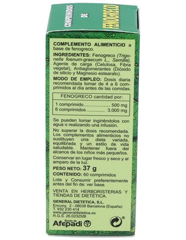 Fenogreco 500Mg. 60Comp. de Integralia