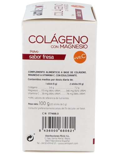 Colageno Con Magnesio Y Vit.C Fresa 20Sti Amlsport de Ana Maria Lajusticia