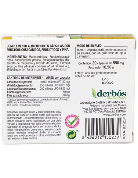 Gasseri Complex (Formula Mejorada) 30Cap. de Derbos