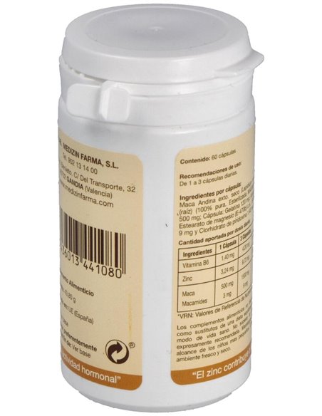 Maca Andina 100% Pura 60  capsulas de Fharmocat
