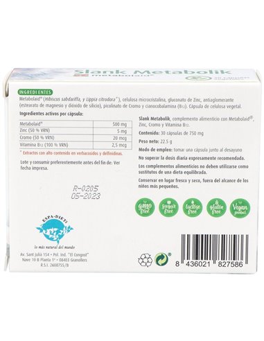 Slank Metabolik 30 Cáp. de Reddir