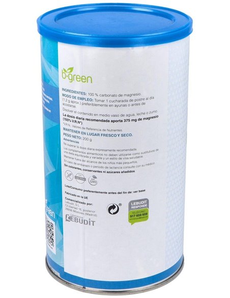 Carbonato De Magnesio 200 Gramos B.Green (Lab. Lebudit)