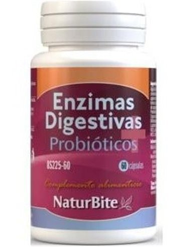 Enzimas Digestivas + Probioticos, 60 caps. de NaturBite