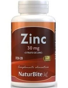 Citrato de Zinc 30mg, 120 Caps. de NaturBite