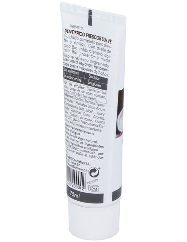 Dentifrico Frescor Suave Aloe-Coco 75Ml. Bio de Naturabio Cosmetics