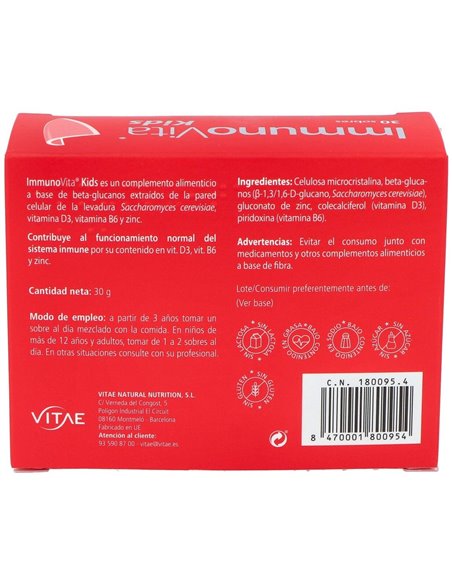Immunovita Kids 30 sobres de Vitae