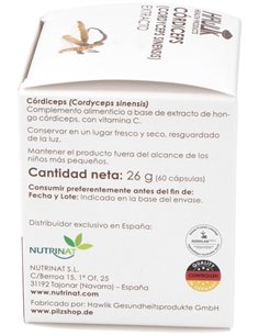 Córdiceps (Cordyceps Sinensis). Extracto Puro. Bio 60 Vcáps de Hawlik