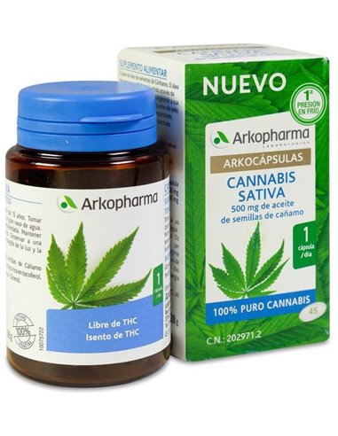 Arkocapsulas Cannabis Sativa Bio 45 Caps de Arkopharma