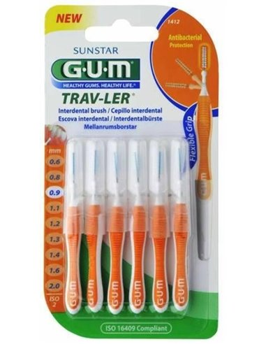 Cepillo Interdental Trav-Ler 0,9Mm 6Un Naranja de Gum