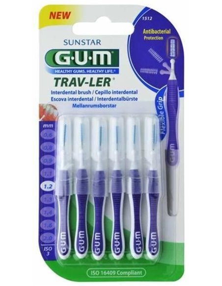 Cepillo Interdental Trav-Ler 1512 1,2Mm 6Un Lila de Gum