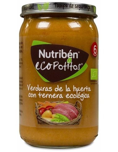 Nutriben Eco Potito Verduras-Ternera Eco 235Gr +6M de Nutriben