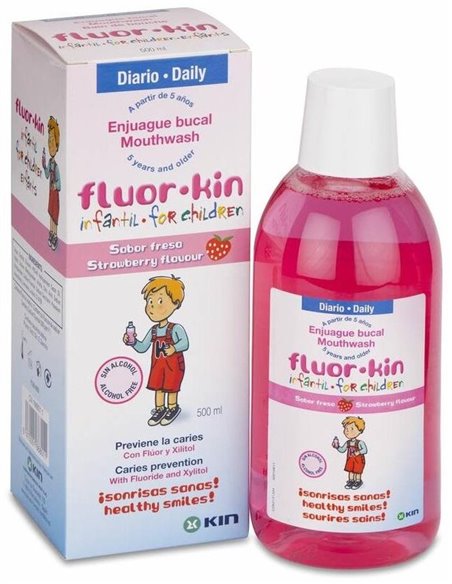 Fluorkin Infantil Fresa Enjuage 500Ml de Kin