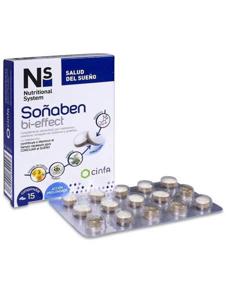 Ns Soñaben Bi-Effect Melatonina 1,85Mg 15 Comp de Ns
