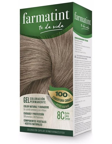 Farmatint Gel 8C Rubio Claro Ceniza 135 Mililitros Farmatint