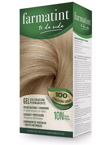 Farmatint Gel 10N Rubio Platino 135 Mililitros Farmatint
