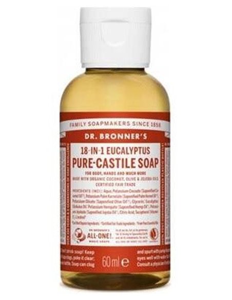 Jabón Líquido Eucalipto Dr. Bronner´s, 60 ml.