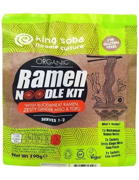 Kit Noodles Ramen Sarraceno-Jengibre-Miso-Tofu 194 de King Soba