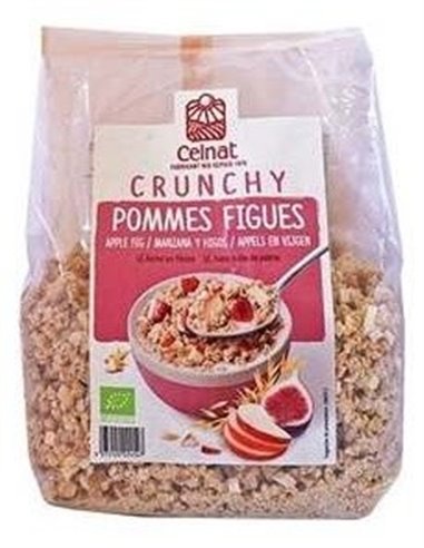 Muesli Crunchy Manzana Higos Y Fibras 500Gr. Bio de Celnat