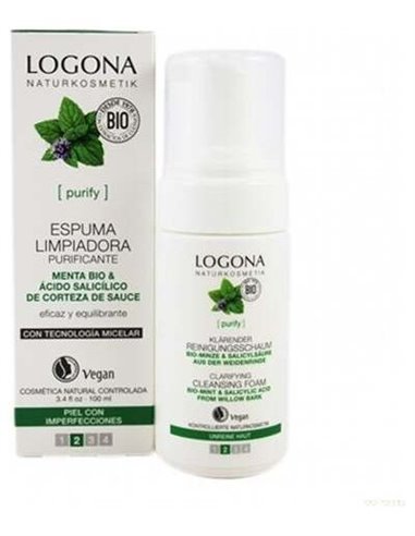Espuma Limp. Micelar Menta-Acido Silicilico 100Ml. de Logona