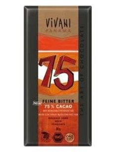 Chocolate Fino Negro 75% Cacao  de Vivani